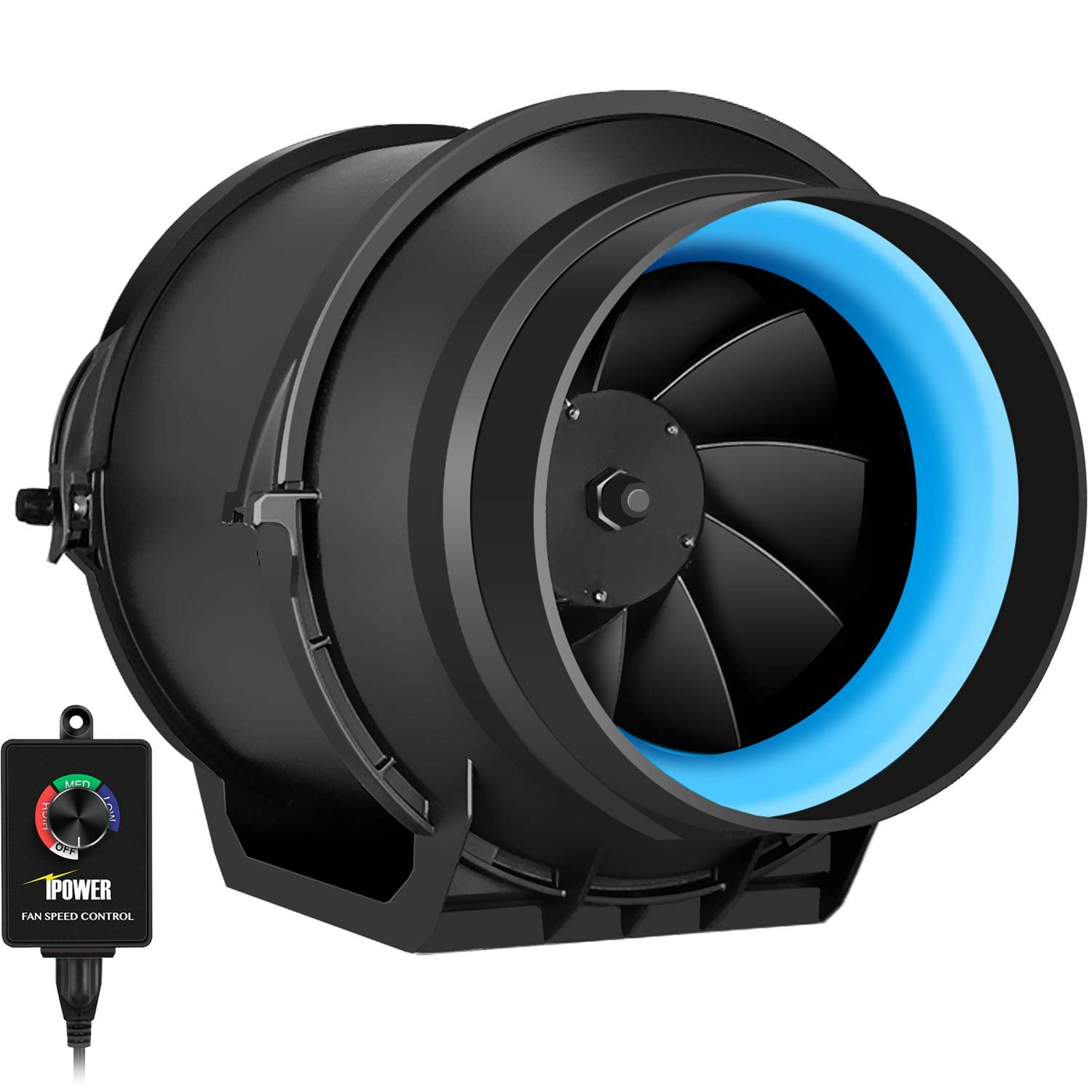 iPower 4/6/8 Inch Inline Fan Carbon Filter Ducting Combo w/ Speed Controller 