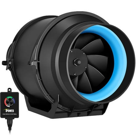 iPower 6 Inch 350 CFM Inline Duct Fan with Variable Speed Controller
