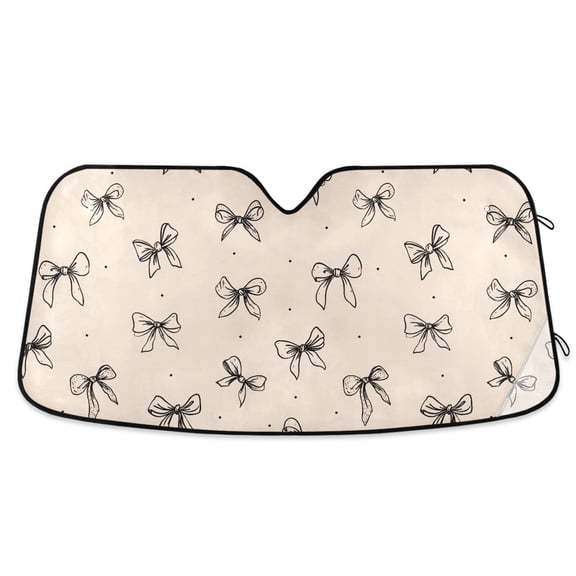 ALAZA Hand Drawn Bow Pattern Car Windshield Sun Shade Foldable UV Ray Sunshade Visor Protector 55 x 27.6in