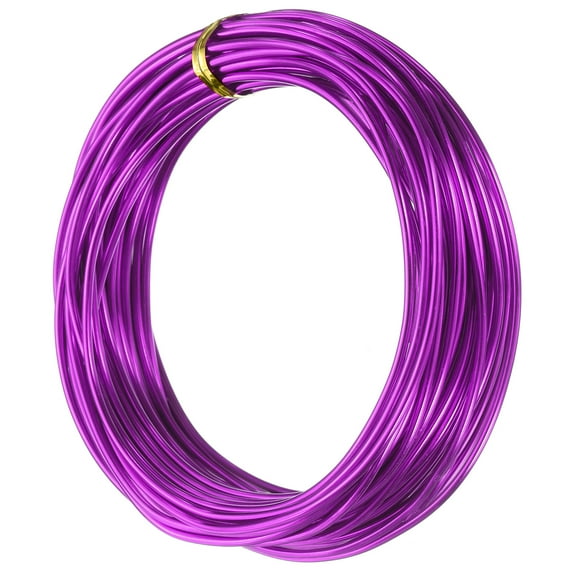 Uxcell 12 Gauge 2mm Aluminum Wire, 32.8 ft(10m) Bendable Metal Wire Jewelry Craft Wire Beading Armature Wire for Jewelry DIY Crafts Wreath Making Sculpting Floral Bonsai Trees, Purple