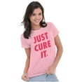 thumbnail image 3 of Breast Cancer Awareness Just Cure It Womens Slim Fit Graphic Tee Brisco Brands M, 3 of 5