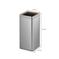 thumbnail image 2 of EKO Bote de basura Laguna 40L. Tapa abierta acabado Acero Inoxidable Mate. Cubo de basura para oficina, estilo anidado., 2 of 8