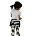 thumbnail image 3 of K-Cliffs Unique Little Girls 2 Pieces Casual Outfit Young Princess Portrait Silhouette Black & White Striped Capri Pants, 4Y, 3 of 4