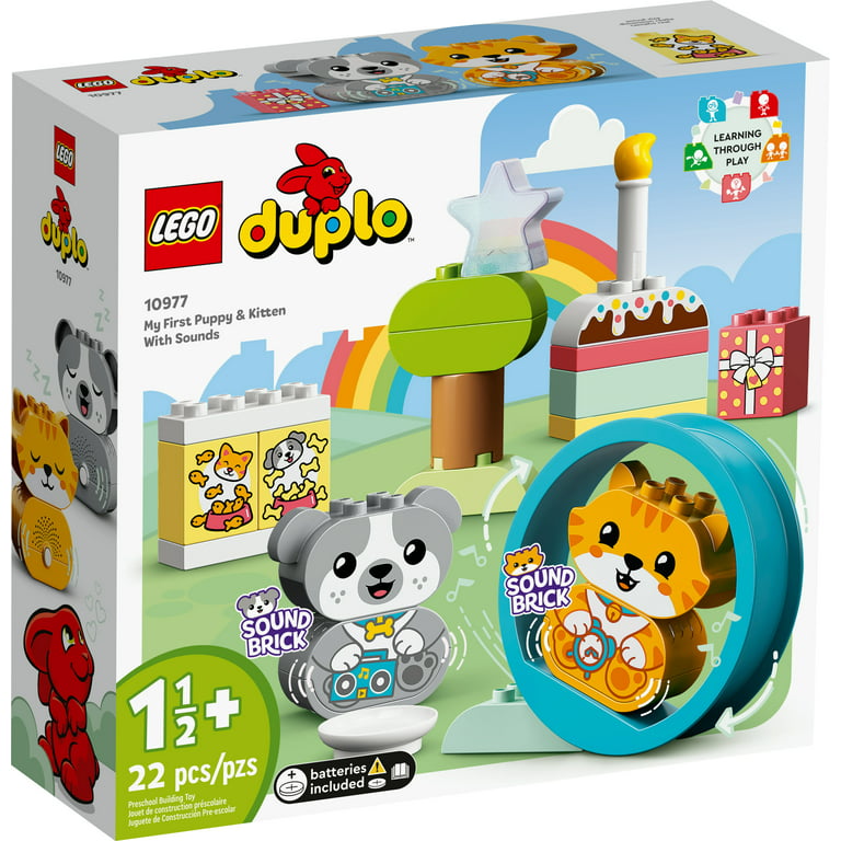 LEGO DUPLO My First Puppy Kitten With Sounds 10977 Pet Animal Toys for Toddlers .5 - 3 Years Early Development Set with Large Bricks - Walmart.com