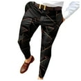 thumbnail image 2 of Lilgiuy Men Casual Fashion Zippered Printed Mid-waisted Trousers With Pockets Pants Athletic-Fit Washed Comfort Stretch Chino Pant, 2 of 5