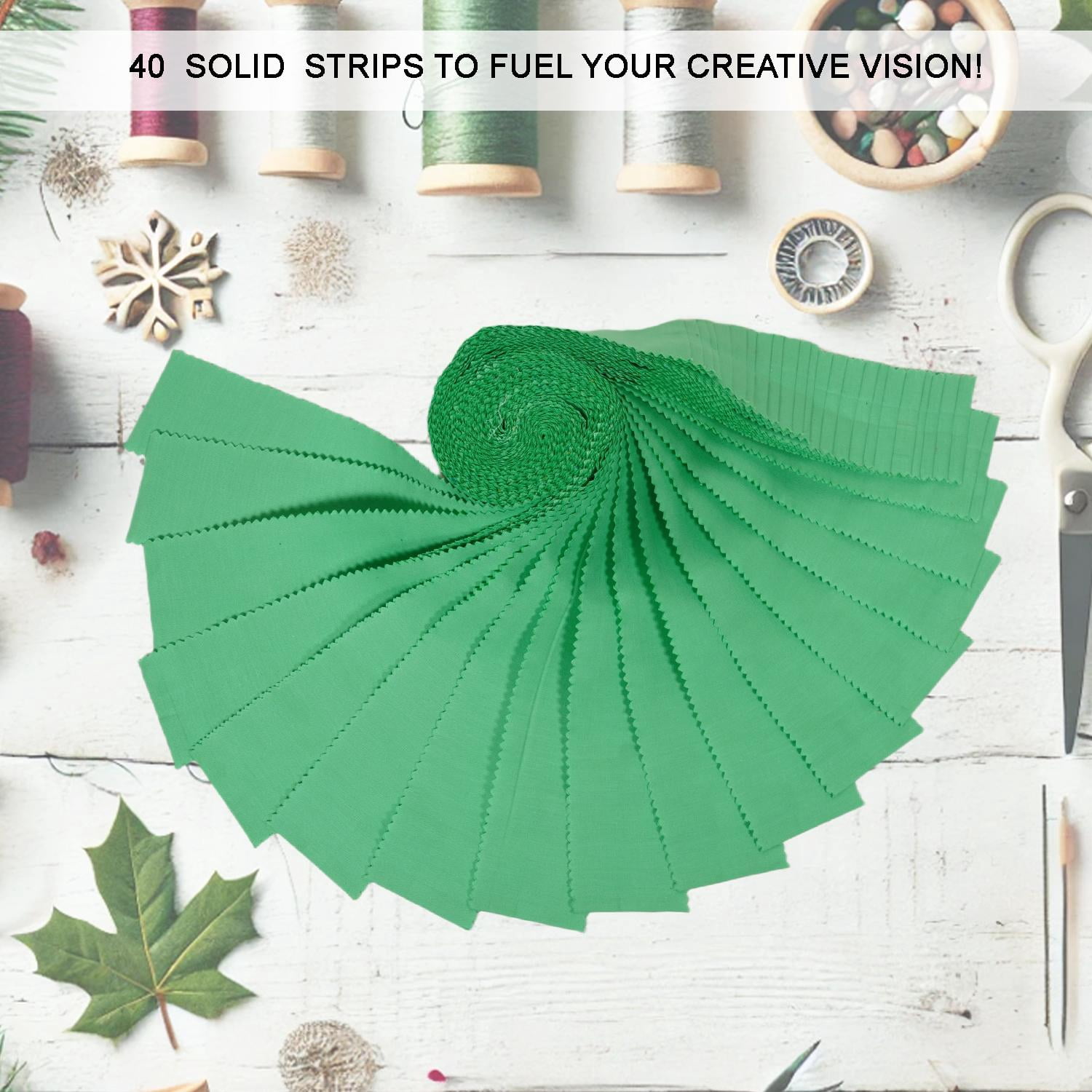 Soimoi Solid Jelly Roll Fabric Strips for Quilting, 2.5" Precut for DIY, 40 Strip Assorted Bundle, Jelly Roll For Scrapbooking, Perfect Quilting Fabric for Sewing, Craft, Home Decor- Mint Green