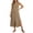 Khaki, variant on Eawtki Women's V Neck Sleeveless Maxi Dress Button Front With Side Slits Loose Fit Casual Linen Blend Summer Dress For Women