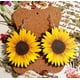 thumbnail image 2 of Hermoso y de moda girasol patrón de madera grandes pendientes Frontera 3D Tres tendencia temperamento y girasol estilo largo, 2 of 8