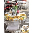 thumbnail image 5 of Outdoor Tablecloth with Umbrella Hole for Patio/Picnic/Party/Camping, Modern Elephants Waterproof Table Cloth Round Cover Washable, Spring Summer Watercolor Sunflowers Daisy (Dia 54"), 5 of 8