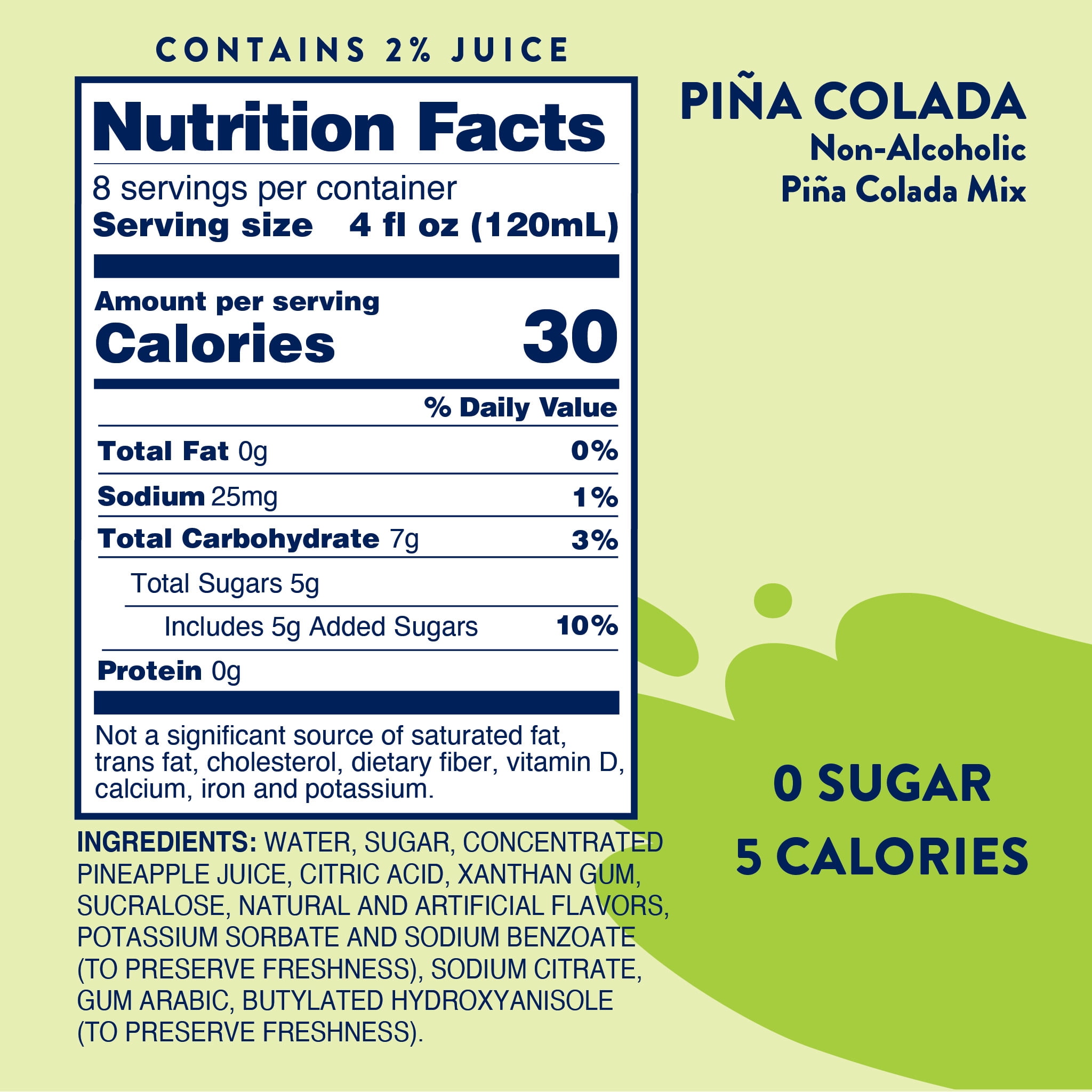 Jordan's Skinny Mixes Sugar Free Pina Colada Mix, 32 Fl Oz