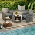 thumbnail image 1 of Gymax Ensemble de Mobilier de Patio 3 Pcs Ensemble de Chaises en Rotin PE avec Table Basse de Rangement Gris, 1 of 10