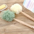 thumbnail image 6 of FLW Wooden Long Handle Bath Brush Soft Nylon Mesh Back Scrubber Shower Body Cleaner, 6 of 10