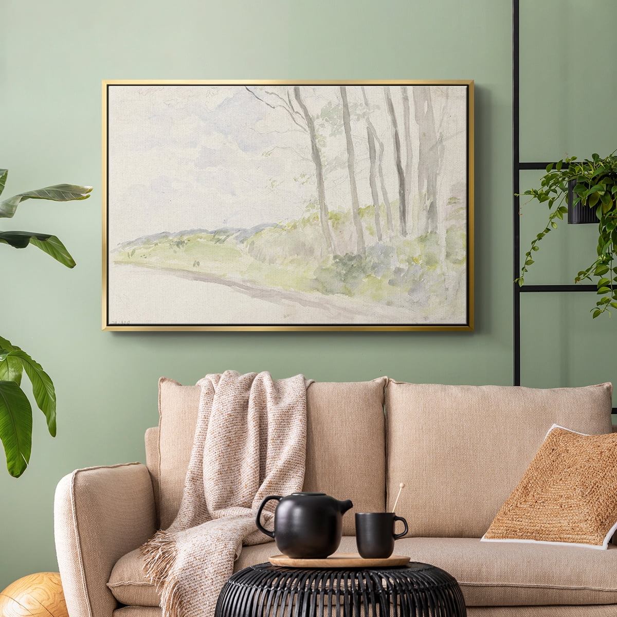 Vintage Landscape-CCCLII By Wexford Home Framed in Gold Wood Gallery Wrapped Canvas 25 in. x 37 in.
