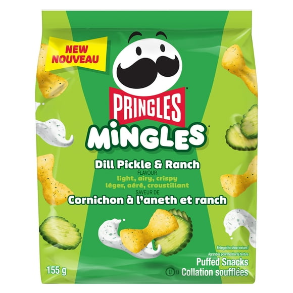 Pringles Mingles Dill Pickle & Ranch Flavour 155g, PRG MNGLS CA DL PKL RCH PFD SNKS 155GMX6