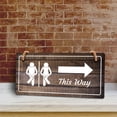 thumbnail image 4 of Fun Restroom Sign Arrow Right | Rustic Dark Wood 5 x 10" Hanging Sign, 4 of 8