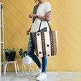 thumbnail image 4 of FORMRS Womens Canvas Tote Bag with Zipper Inner Pocket Shoulder Handbag, Beige Abstract Dots, 4 of 7