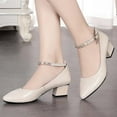 thumbnail image 5 of Womens Lightweight Block Heeled Bridal Shoe Work Chunky Heel Fashion Ankle Strap Heels, 5 of 5