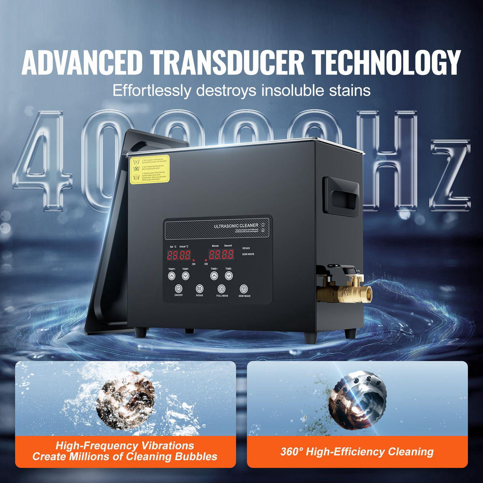 6L 180W Digital Ultrasonic Cleaner with Heater Timer Gentle Mode Upgraded Degassing 40kHz Industrial Cleaning Machine for Jewelry Retainer Tools