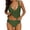 Green, variant on Women's Modest 2 Piece Tankini Set V Neck Spaghetti Strap Wrap Top with Adjustable Back Tie Beach Bathing Suit (2XL, Gray)