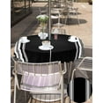 thumbnail image 5 of Outdoor Tablecloth with Umbrella Hole & Zipper, Black Striped Round Tablecloth 60 Inch, Farmhouse Black White Stripes Patio Table Cover Waterproof Table Cloth for Picnic/Party, 5 of 6