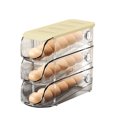 thumbnail image 4 of 3PCS Egg Container For Refrigerator Plastic Stackable Auto Rolling Egg Holder Storage Box for Household Cream, 4 of 5