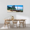thumbnail image 6 of Wall Art Set of 3 - Traditional Thai Boats at The Beach of Krabi Province - Perfect for Modern Home Decor - Ideal Wall Decor for Living Room Bedroom Bathroom and Office (12"x16"x3), 6 of 6