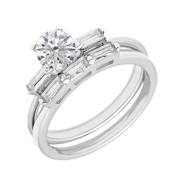 Dione Wedding Ring Set Sterling Silver Cz Engagement Ring Women Ginger Lyne Collection