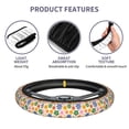thumbnail image 6 of Elastic Steering Wheel Cover, Groovy Daisy Flowers Stretch Thickening Car Steering Wheel Cover Women Men, Steering Wheel Protector Universal 15 in, 6 of 7