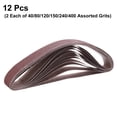 thumbnail image 3 of Cintas de lijado de óxido de aluminio Uxcell de 12 piezas (2 de cada uno de 40/80/120/180/240/400 granos variados) 2" x 42", 3 of 7