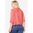 thumbnail image 2 of Woman Within Plus Size Rib Trim Cardigan Shrug Sweater, 2 of 6