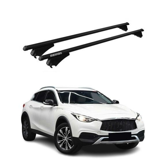 OMAC Top Roof Racks Cross Bars for Infiniti QX30 2017-2019 Black Aluminium 2 Pcs Anti-Theft for Travel Kayak Canoe Surf Ski Snowboard Camping