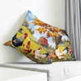 thumbnail image 4 of Throw Pillow Covers 16x16 Inch, Vintage Rooster Decorative Pillow Cases for Couch Sofa Bed, Farmhouse Animals Spring Floral Cotton Linen Square Home Decor Pillowcases with Hidden Zipper, 4 of 7