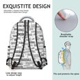 thumbnail image 5 of Baseball Words and Icons White Backpack for School, Cute School Bag with Adjustable Shoulder Straps and Padded Back, 15.3"x11"x7.1", 5 of 5