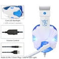 thumbnail image 4 of Graflsoa SY830MV Gaming Headset with Adjustable Mic, Volume Control, LED Lights, AUX+USB, White & Blue, 4 of 7