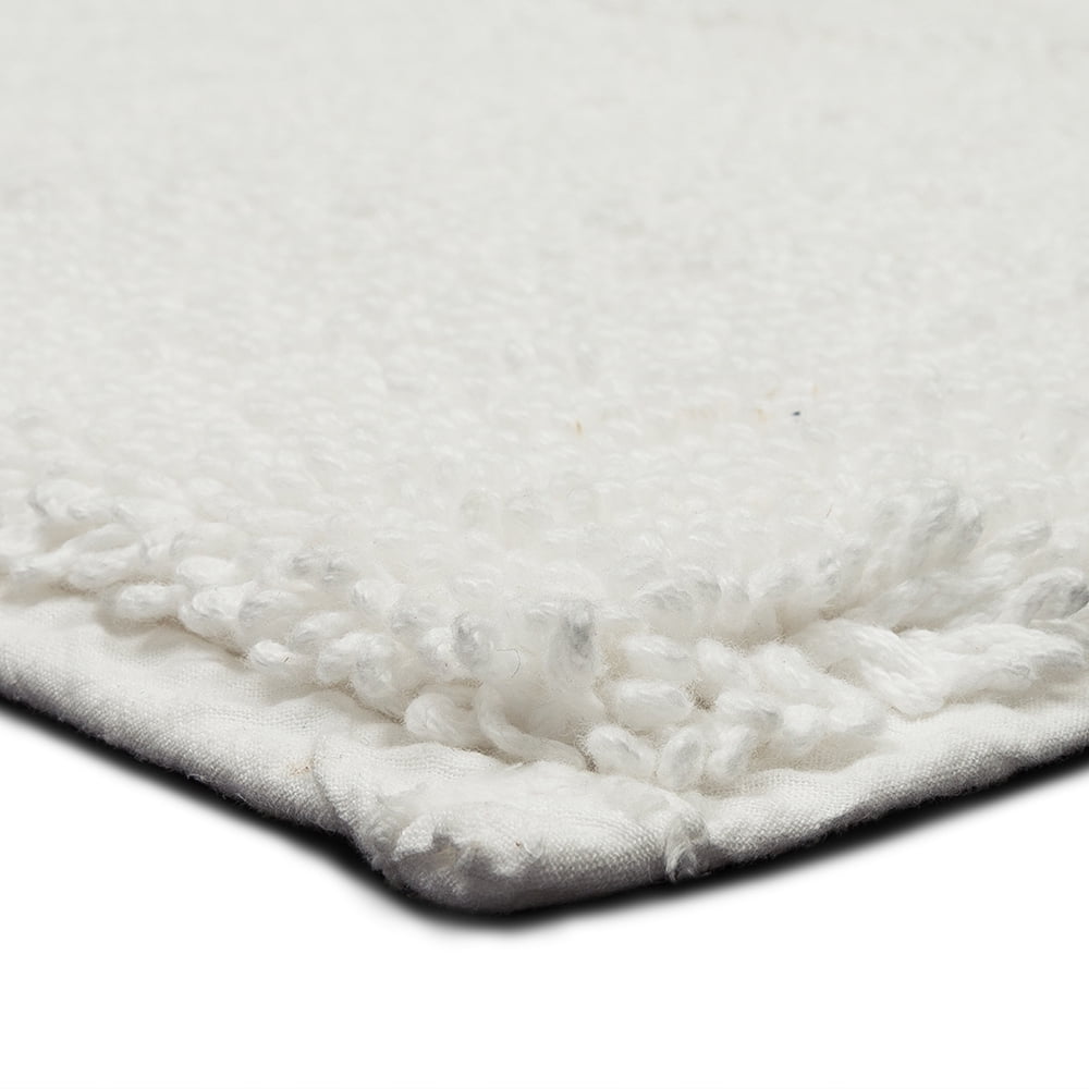 Mohawk Home Classic Cotton Plush Stain/Fade Resistant Non-Slip Washable Bath Mat, White, 2' 3" X 3' 9"