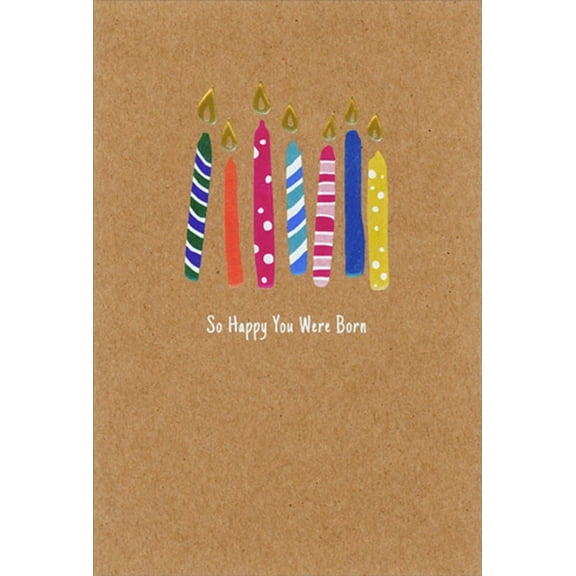 Pictura Happy You Were Born Candles on Brown Birthday Card