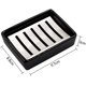 thumbnail image 5 of Jabonera de cerámica de acero inoxidable SUS304 para baño, doble capa, jabonera autodrenante, diga no al jabón esponjoso, fácil limpieza (negro), 5 of 5