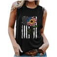 thumbnail image 1 of Camiseta sin mangas con estampado de rayas y estrellas de la bandera de EE. UU. para mujer de verano Fridja  gh2785, 1 of 5