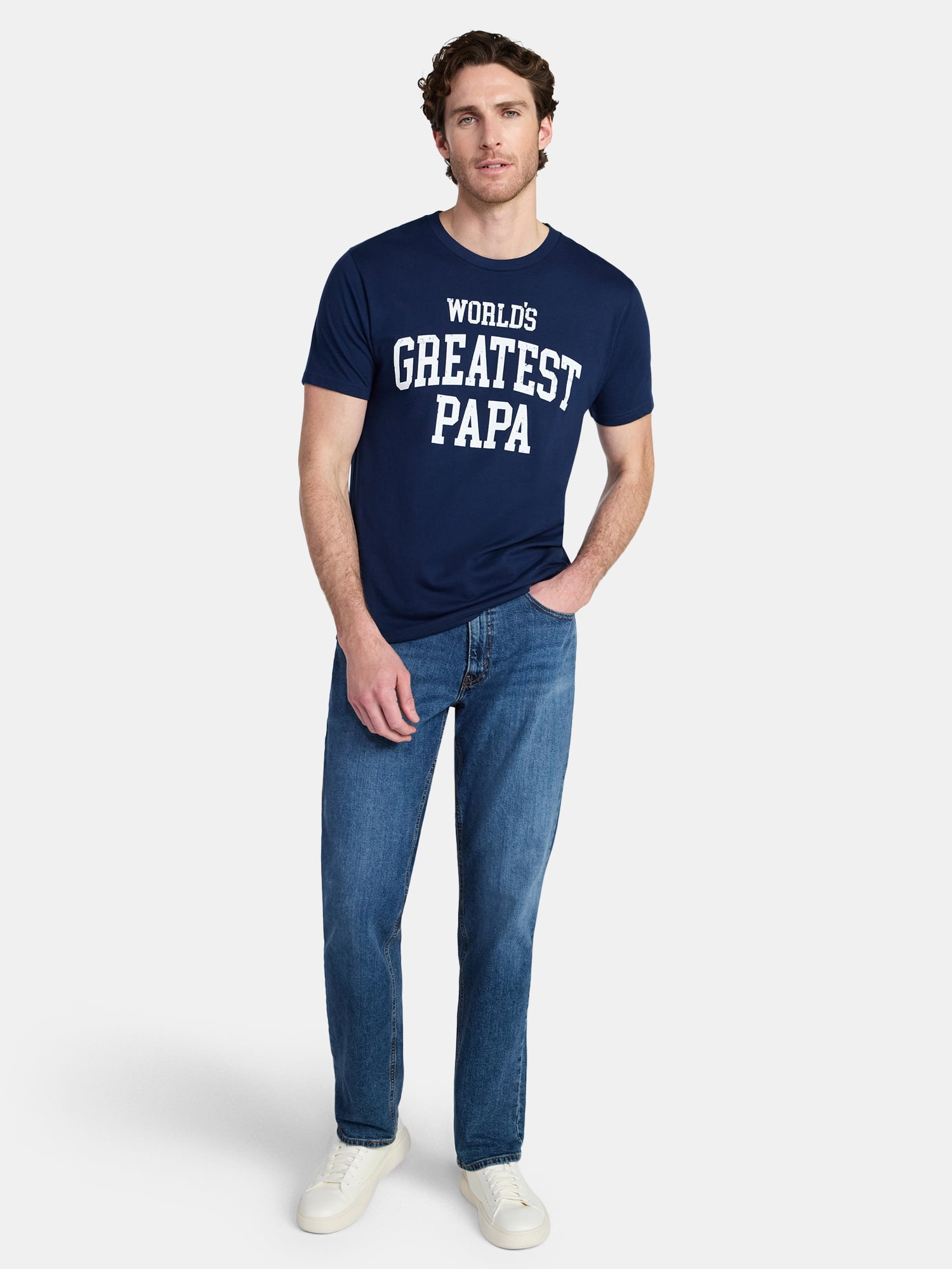 Father's Day Men's Vintage Label Papa Graphic Tee by Way to Celebrate, Sizes XS-5XL