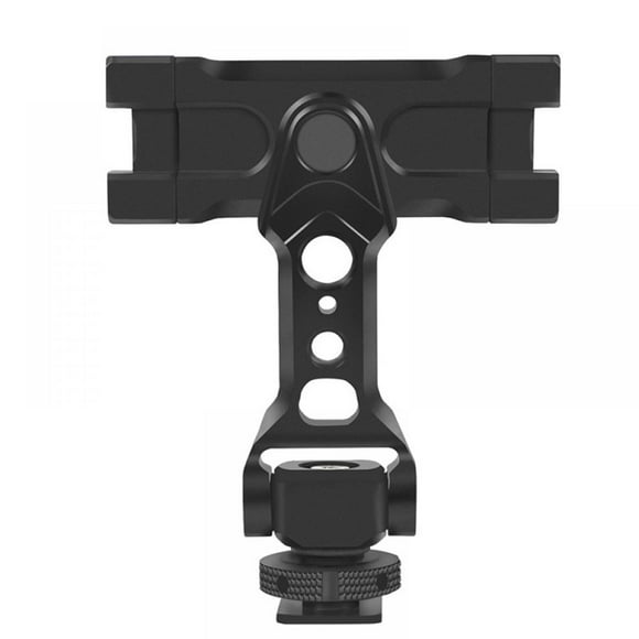 Mobile Phone Tripod Adapter Made of Metal with 1/4 Inch & 3/8 Inch Screw Hole and Cold Shoe Mount 360° Rotatable and 240° Tilting Extendable Universal Smartphone Holder for Tripod DSLR Camera