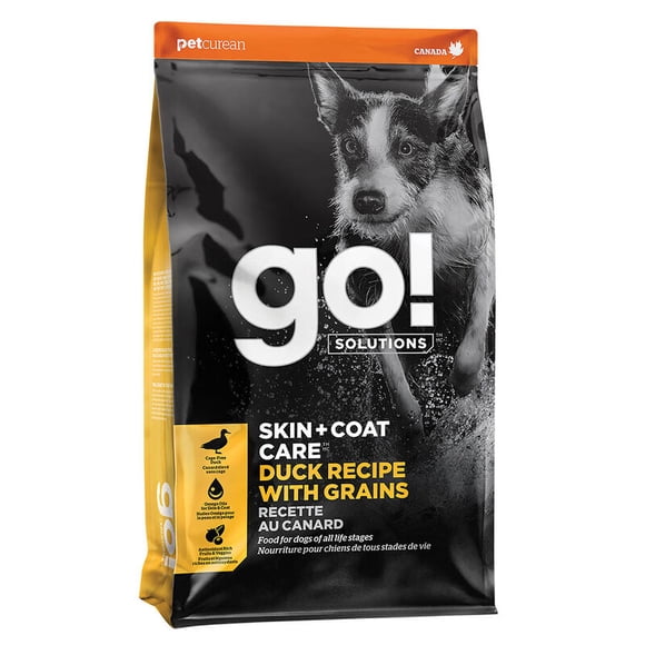 GO! SOLUTIONS, SKIN + COAT CARE Duck Recipe with Grains for dogs - Dry Dog Food, 5.44 kg