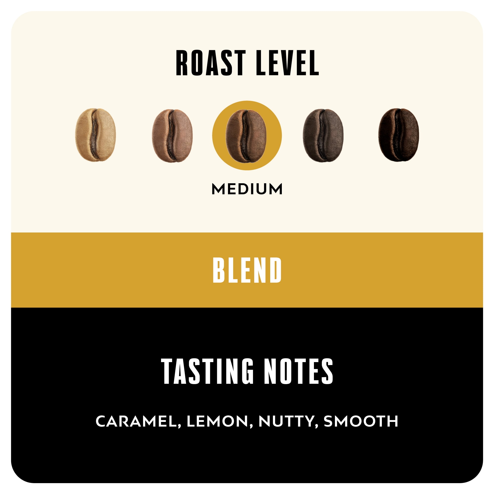 BLK & Bold Rise & GRND Blend, Medium Roast Whole Bean Coffee - 10.5 oz