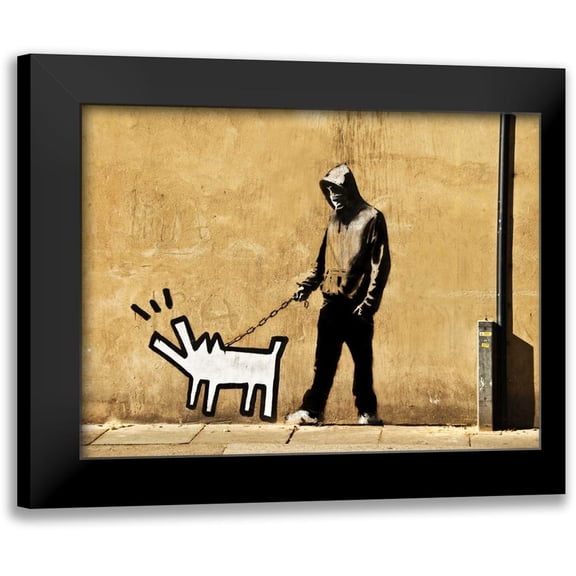 Anonymous 14x12 Black Modern Framed Museum Art Print Titled - Grange Road Bermondsey London-graffiti attributed to Banksy