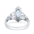 thumbnail image 3 of Art Deco Marquise Wedding Ring Lab Created White Opal 925 Sterling Silver Size 5, 3 of 6