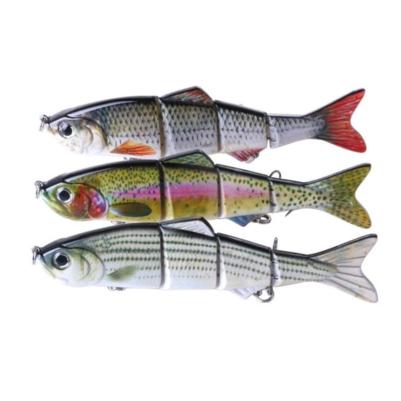 HENGJIA Fishing Lures, 3pcs Large Multi Jointed Fish Fishing Kits Slow Sinking Lifelike Swimbait Freshwater and Saltwater for Trout Bass Lures, 5.9"/1.31oz