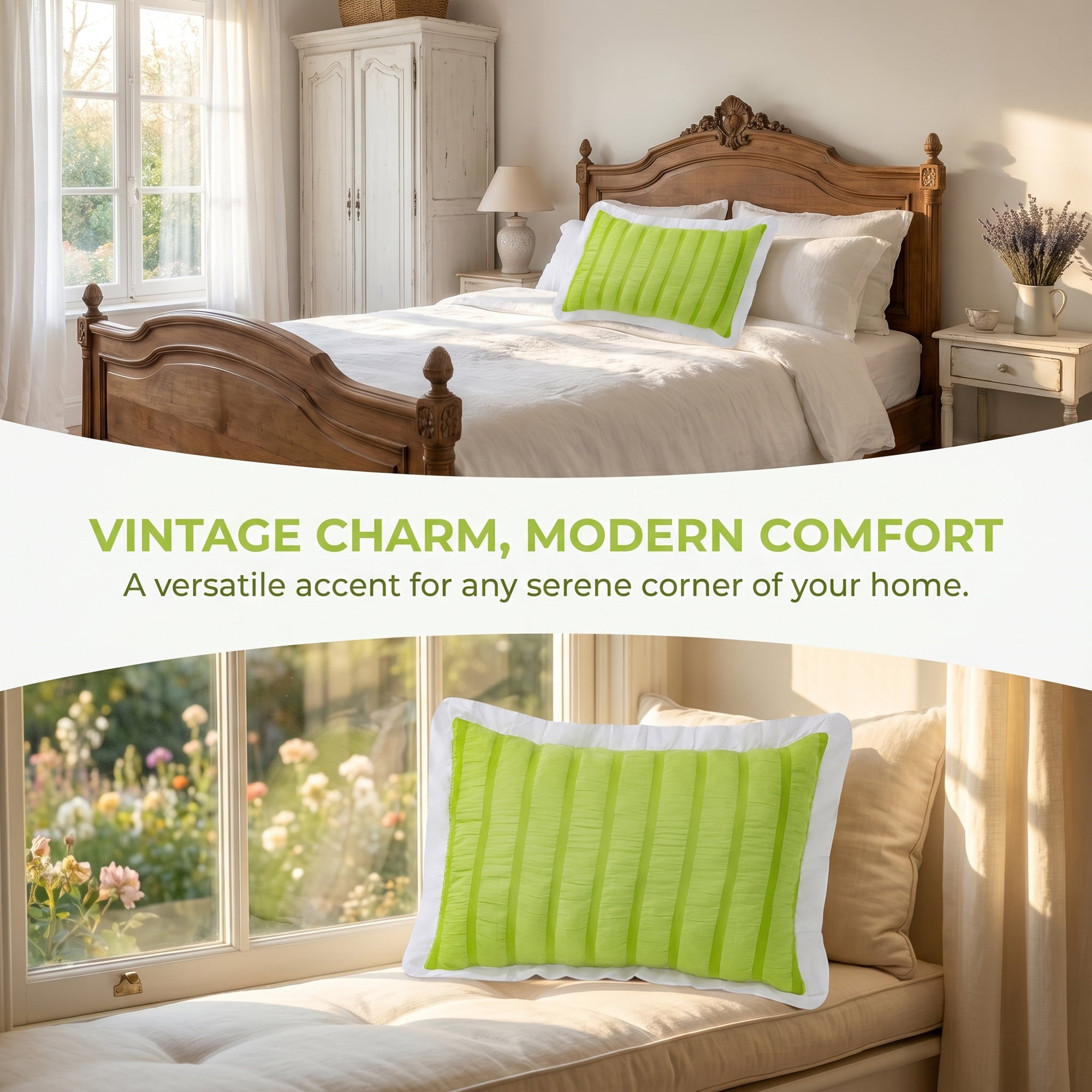 Unique Bargains 2Pcs Polyester Envelope Closure Wrinkle Resistant Pillowcase Queen Green