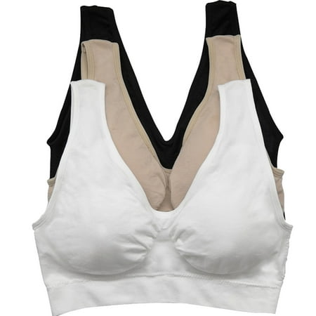 

Rumida 3 Pcs Seamless Bra Add Pads Underwear Two-double Wireless Breathable for Women Sport Breathable Bra Underwear Women Sport 3 Pcs Seamless Add Pads Two-double Wireless S