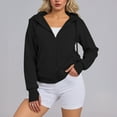 thumbnail image 5 of BXINGOHAI Womens Zip Up Hoodies Fleece Jackets Long Sleeve Sweatshirts Pockets Casual Fall Fashion Preppy Outfits Y2k Clothes Black XL, 5 of 7