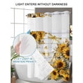 thumbnail image 6 of No Hook Shower Curtain with Snap-in Liner, Farmhouse Sunflower Waterproof Fabric Bathroom Curtains, Vintage Daisy Butterflies Gray Wood Bath Curtains & Mesh Top Window Narrow 36"x78", 6 of 9