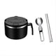 thumbnail image 1 of Tazón de Fideos de 1200 Ml con Tapa, Tazón de Fideos Instantáneos de Acero Inoxidable, Tazón de Ramen Rápido con Tapa Filtrable Negro, 1 of 5